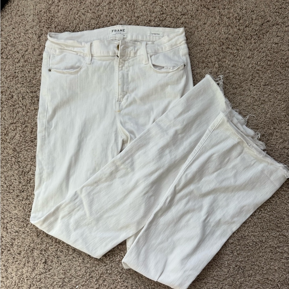 Frame Denim Le High White Jeans